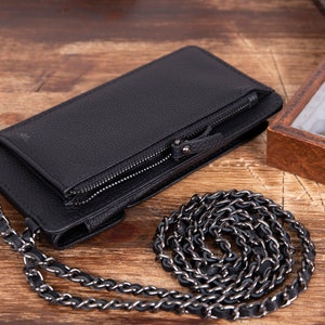 Black Leather iPhone All Series Wallet,iPhone 15/14/13/12/11/XR/XSMAX/X/ Handmade Wallet,iPhone 15 ProMax Wallet,iPhone15 Plus Black Wallet