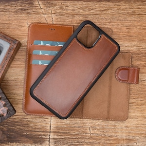 iPhone 11, iPhone 11 Pro, iPhone 11 Pro Max,Handmade Leather Wallet İphone 11 Case,iPhone wallet case,11 pro case,iPhone 11 pro max-BROWN