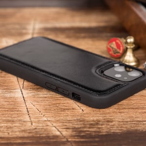 Custodia in pelle iPhone 12 Mini/ 12 / Pro / Pro Max, custodia fatta a mano iPhone 12, copertina in pelle iPhone 12 Pro, copertina massima di iPhone 12 Pro, custodia nera per iPhone12