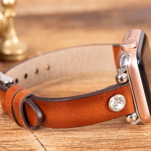 Brown Leather Apple Watch Band ULTRA/8/7/SE/6/5/4/3/2/1/38mm,40mm,41mm,42mm,44mm,45mm,49mm, Apple Watch Strap, Apple Watch Brown Band,-WOMAN