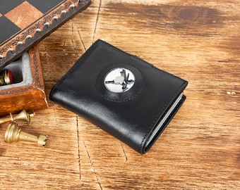 Portefeuille en cuir fait main Airtag, portefeuille en cuir véritable, portefeuille en cuir fait main noir, porte-cartes, porte-cartes, portefeuille, portefeuille noir,NOIR