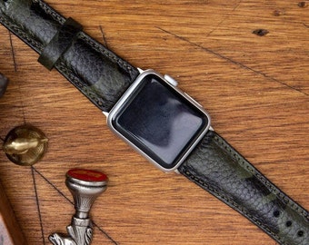 Banda de cuero para Apple Watch ULTRA / 8 / 7 / SE / 6 / 5 / 4 / 3 / 2 / 1 / 38 mm, 40 mm, 41 mm, 42 mm, 44 mm, 45 mm, 49 mm, iWatch Band 42 mm, iwatch Band 8, Apple camuflaje Band