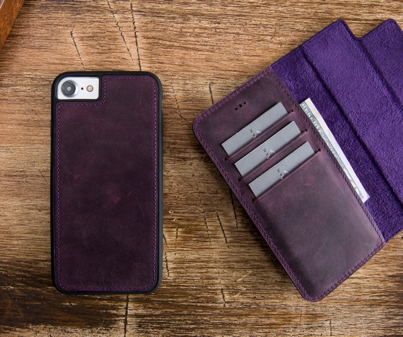 IPhone 7 8 Wallet Case iPhone 8 Case iPhone 8 Magnetic Detachable Case iPhone 8 Best Case iPhone 8 Leather Case iPhone 8 Purple Case Etsy Canada