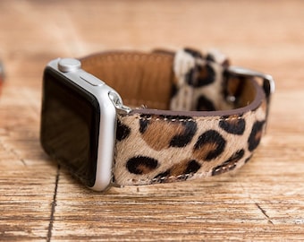 Apple Watch 7 レオパードバンド、Apple Watch バンド 7/SE/6/5/4/3/2/1/38 mm、40 mm、41 mm、42 mm、44 mm、45 mm、Apple Watch ストラップ、LEOPARD 高級レザーバンド