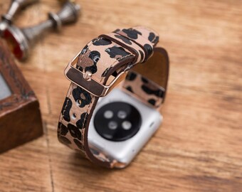 Leopard Apple Watch Band 7 / SE / 6 / 5 / 4 / 3 / 2 / 1 / 38mm, 40mm, 41mm, 42mm, 44mm, 45mm, Correa del Reloj Apple, Apple Watch Band, LEOPARD Luxury Bana