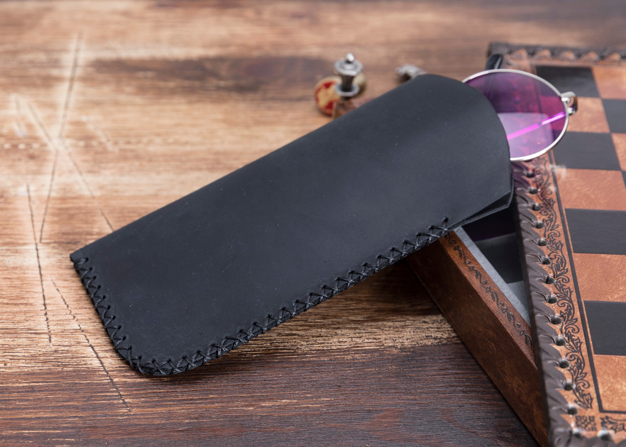 Handmade Leather Eyeglass Caseleather Eyeglass Case Leather Etsy