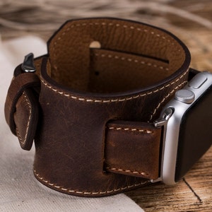 Leather Apple Watch Band ULTRA/8/7/SE/6/5/4/3/2/1/38mm,40mm,41mm,42mm,44mm,45mm,49mm,iWatch Band 49mm, Apple Watch Brown Band-BROWN Gift