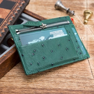 Monedero de cuero hecho a mano, billetera de cuero genuino, billetera de cuero hecha a mano verde, titular de la tarjeta, billetera, billetera, billetera verde, -verde-