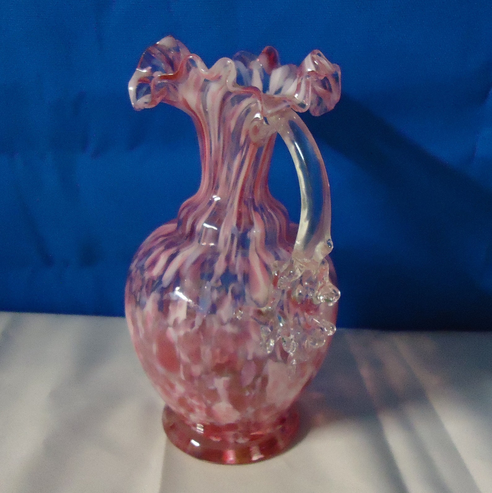 A Lovely Hand Blown Polished Pontil Mark Pink Spatter Glass Etsy