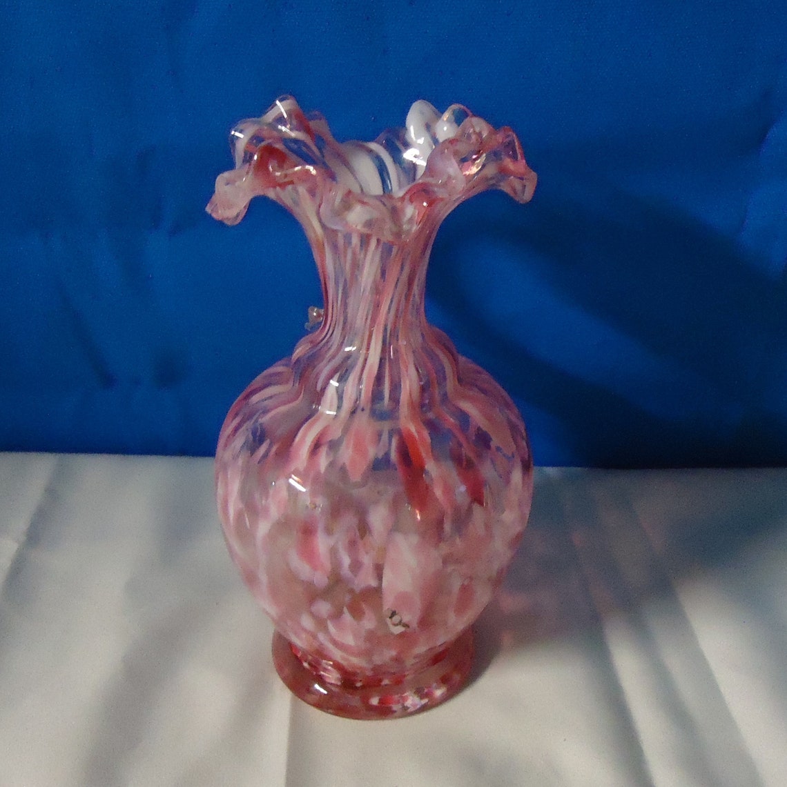 A Lovely Hand Blown Polished Pontil Mark Pink Spatter Glass Etsy