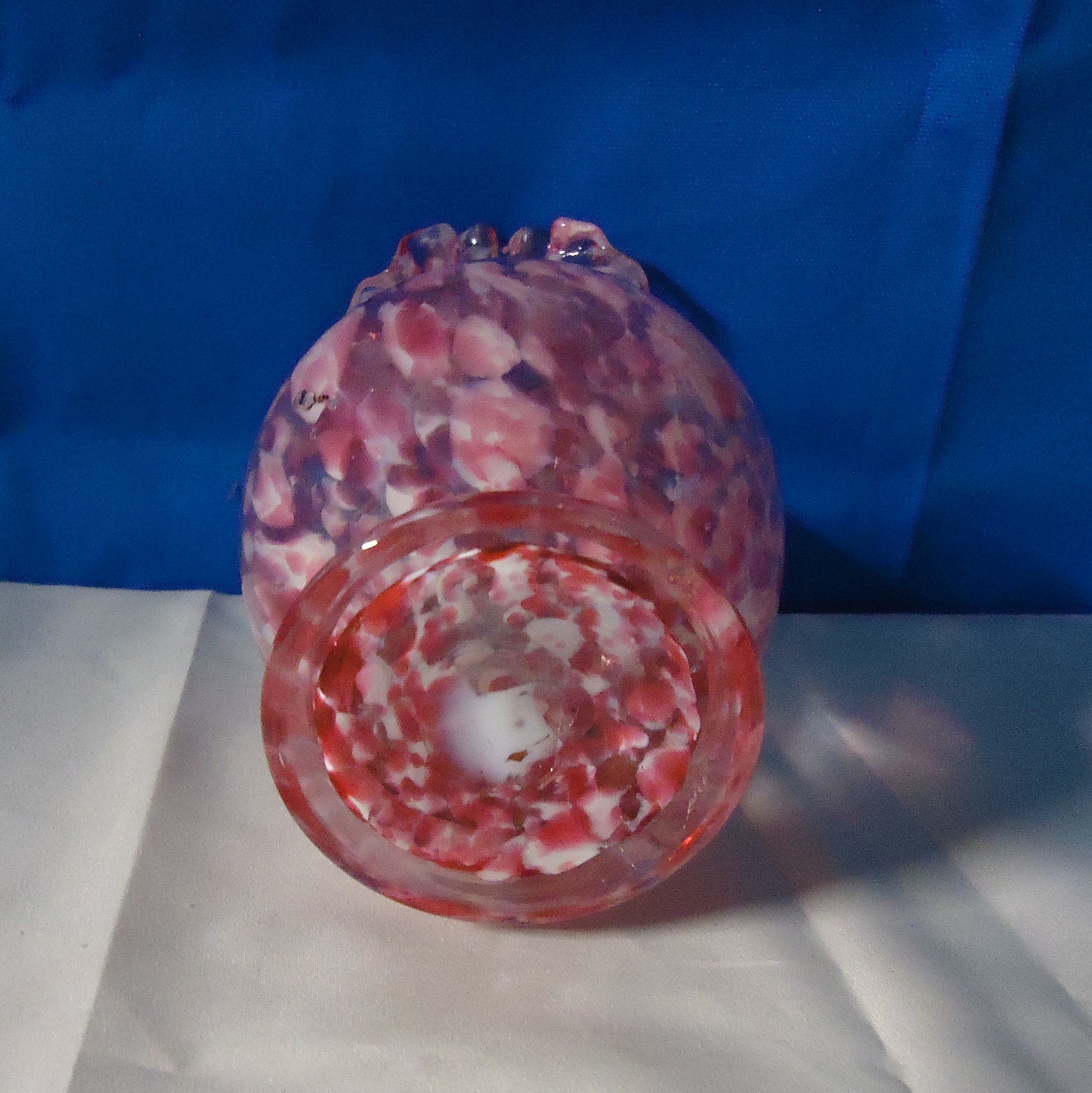 A Lovely Hand Blown Polished Pontil Mark Pink Spatter Glass Etsy