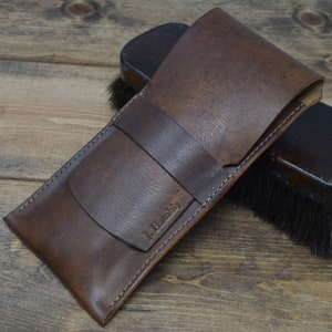 Pochette à cigare personnalisée | Étui à cigares pour trois cigares | Cuir full-grain | Fabriqué à la main aux États-Unis | Personnalisé