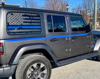 Thin Blue Line Distressed Ripped 