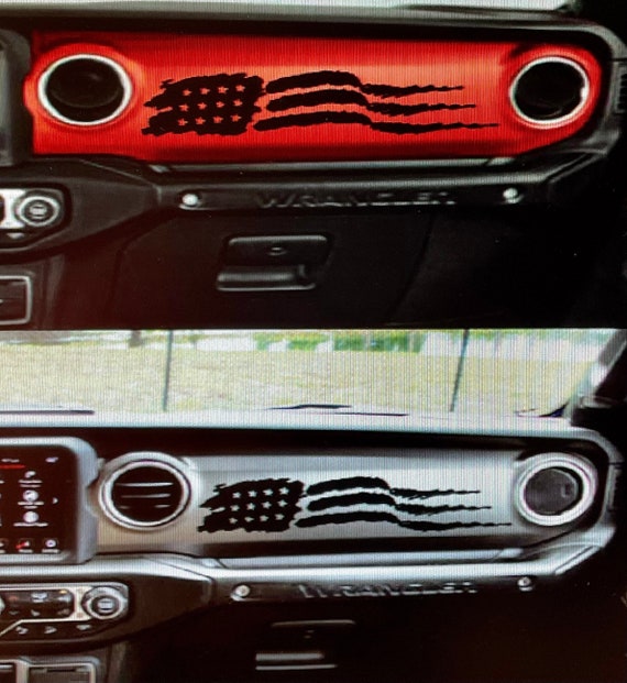 American Flag Dash Sticker Graphic Decal Fits 201821 Jeep Etsy