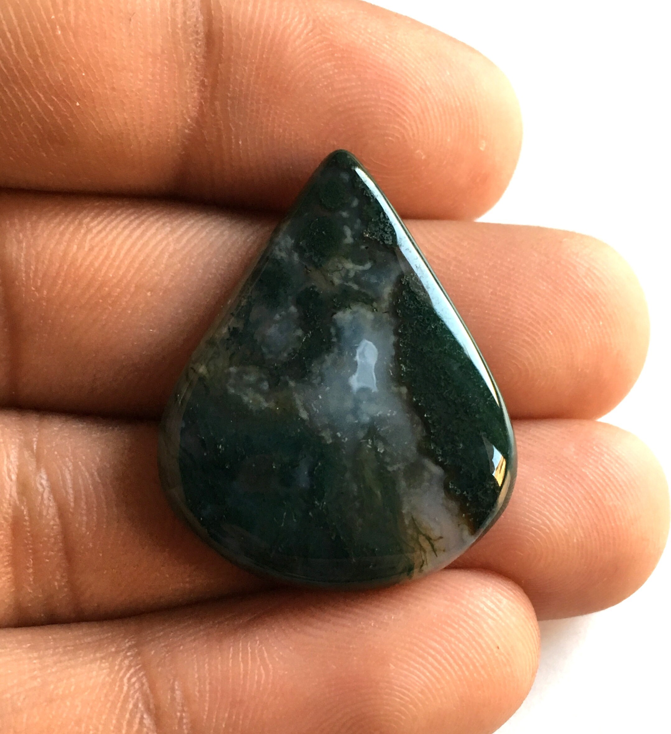 AAA Quality Natural Moss Agate Oval Cabochon loose | Etsy