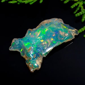 100% Natural Uncut Ethiopian Opal Rough Crystal Gem 11.80 Ct Raw Mineral Opal, Loose Rough Opal For Wire Wrap Jewelry Making