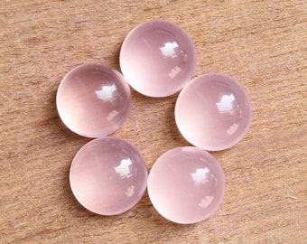 Cabujón redondo de cuarzo rosa, piedra preciosa de 12 mm, suministros para manualidades