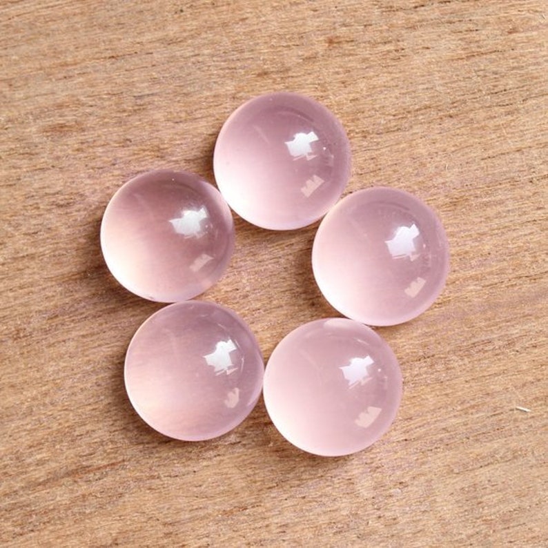 AAA Quality Natural Pink Rose Quartz Round Cabochon loose Gemstone Brilliont colour11 mm 2 pcs price