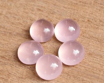 Lote de cabujones de cuarzo rosa natural de 11 mm / Cabujones redondos de piedras preciosas rosas / Piedras sueltas de color rosa suave para la fabricación de joyas