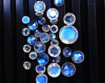 AAA Rainbow Moonstone: 4 mm fasetowany okrągły luźny kamień szlachetny