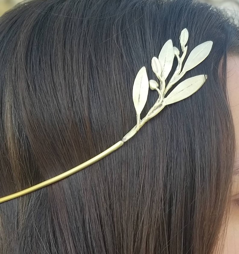boho jewellery Bridal accessories Handmade bronze hair accessory ancient Greek accessories olive leaf