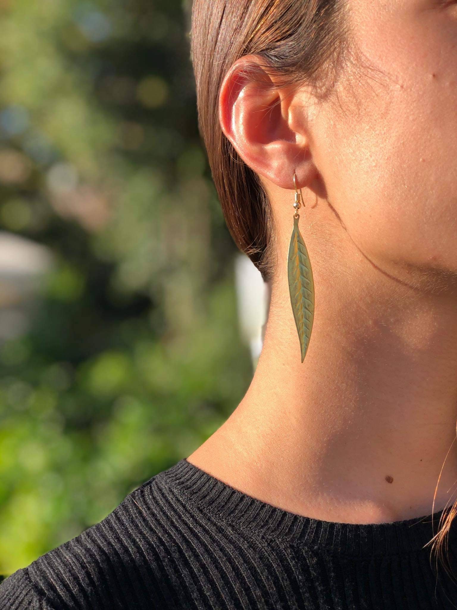 Buy Earrings Bronze Earrings Olive Leaf Earrings Online in India Etsy