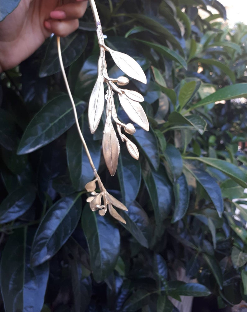 boho jewellery Bridal accessories Handmade bronze hair accessory ancient Greek accessories olive leaf