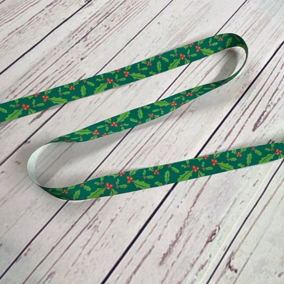 Christmas Ribbon: Holly Berry - 25mm Christmas Ribbon: Holly Berry - 25mm