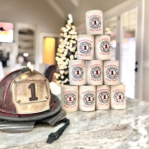 Firefighter, Firefighter Gift, Groomsman Gift, Can Cooler, Firehose, Fireman,Can Holder,Fireman Gift,Fire House,Firemen Gift, Gift for him image 2
