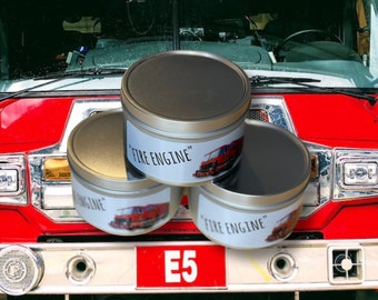 Fire Truck Scented Candle: Diesel Candle, Diesel, Firefighter, Thin Red Line, Firefighter Gift, Gift for Firefighter, Fire Department