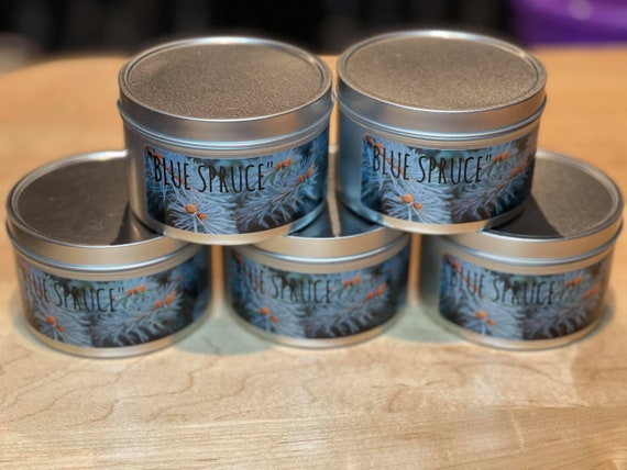 Blue Spruce Candle Tin