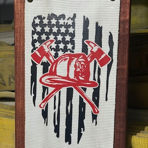 Firefighter Helmet, Fire Hose Sign, Fire Hose, Firefighter Gift, Fireman Gift, Fire Hose Flag, Thin Red Line, Thin Red Line Flag,Firefighter