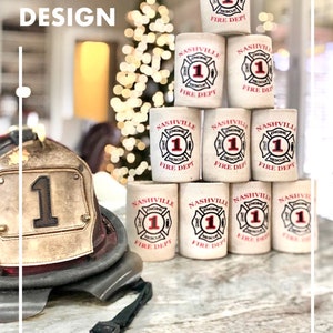 Firefighter, Firefighter Gift, Groomsman Gift, Can Cooler, Firehose, Fireman,Can Holder,Fireman Gift,Fire House,Firemen Gift, Gift for him image 1