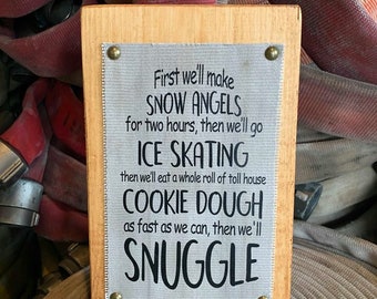 Christmas Decor, Elf, Christmas Sign, Holiday Gift, Movie Decor, Firefighter Gift, Wall Decor, Home Decor, Wall Sign, Gift for Her.