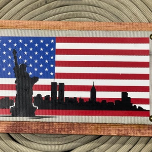 American Flag, Memorial Gift, Firefighter, Firefighter Gift, Gift for Firefighter, Gift for Fireman, Fire Hose Flag, Fireman Gift