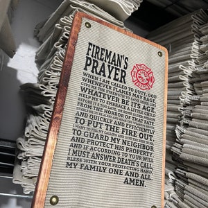 Fire hose Sign with the fireman's prayer. Great sign for firefighter or fireman, fireman gift, firefighter gift, firefighter decor.