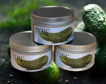 Pickle Scented Candle: Pickle Jar, Pickles in a Jar, Pickles Gifts, Chef Gift, Triathlon Gifts, Candles, Man Cave Gifts, Man Gifts, Cooking