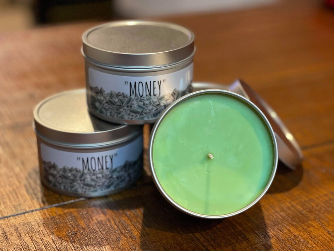 Money Scented Candle Money Candle Man Candle Entrepreneur Etsy