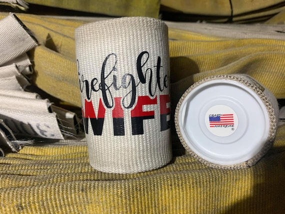 Firefighter Wife, Fireman Wife Gifts, Fireman Wife, Firefighter, Firefighter Gift, Fire Hose Cozy, Thin Red Line, Firefighter Dad, Fire Wife