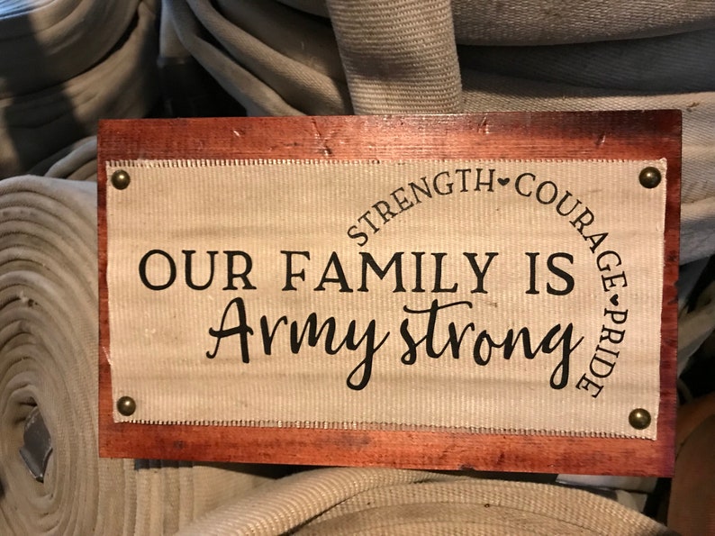 Perfect wall sign for home decor. gift for her A great military gift Fire Hose Sign with the US Army gift for mom or a gift for wife