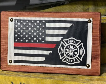Thin Red Line, Thin Red Line Flag, Gift for Firefighter, Firefighter, Firefighter Gift, Firefighter Sign, Fire Department, Maltese Cross