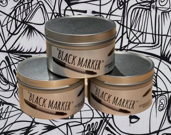Black Marker Scented Candle: Artwork, Artist Gifts, Unique Candles, Artist Prints, Artist Tool, Candles, Soy Candle, Art Gifts, Sharpie Art