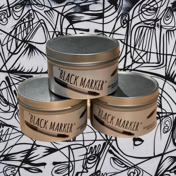 Black Marker Scented Candle: Artwork, Artist Gifts, Unique Candles, Artist Prints, Artist Tool, Candles, Soy Candle, Art Gifts, Sharpie Art