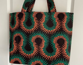 Handmade African Print Tote Bag,Chic African Print Totes,Ankara Weekender Bag,Unique African Fabric Beach Bag,Retro Errand Tote Shoulder Bag