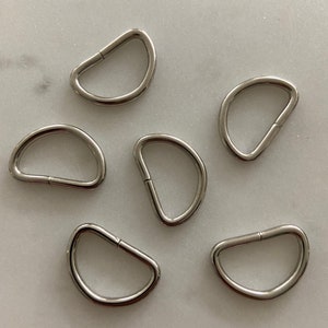 Metal D Ring Non Welded D-Rings Nickel Plated Silver Assorted 0.5 inch, 0.75 inch, 1 inch, 1.25 inch (100 Pack)