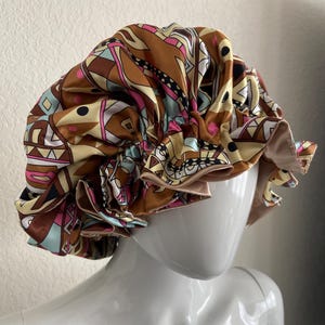 Silky Soft Reversible Satin Bonnet For Women,Large Adult Satin Sleeping Night Cap For Braids,Curly Hair,Locs,Chic Double-Layered Silk Bonnet