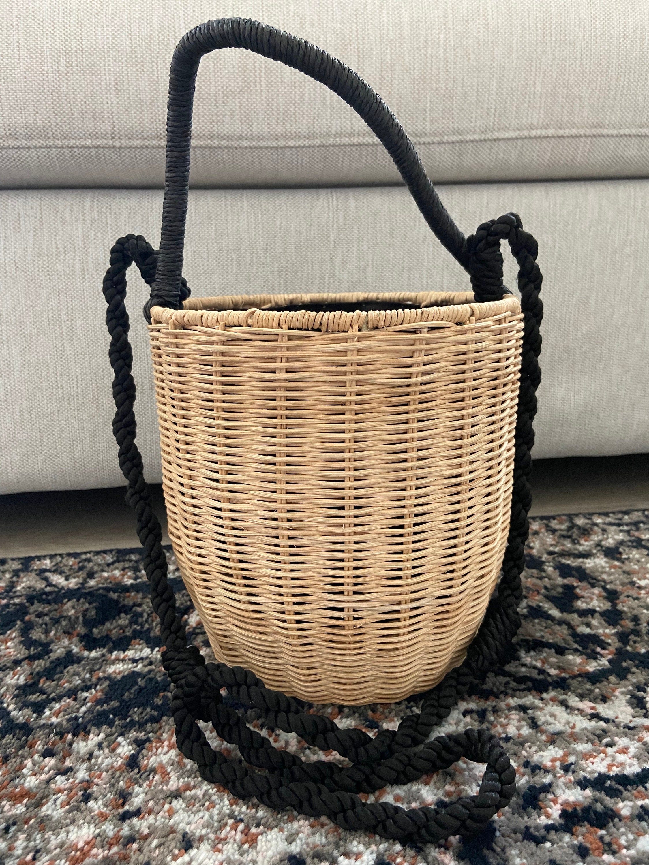 Bamboo Wicker Crossbody Bag