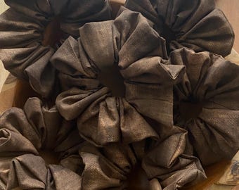 Weathered Rust Brown XL Hair Scrunchie | Earthy Colored Hair Accessories | Rare-Find Ponytail Scrunchies