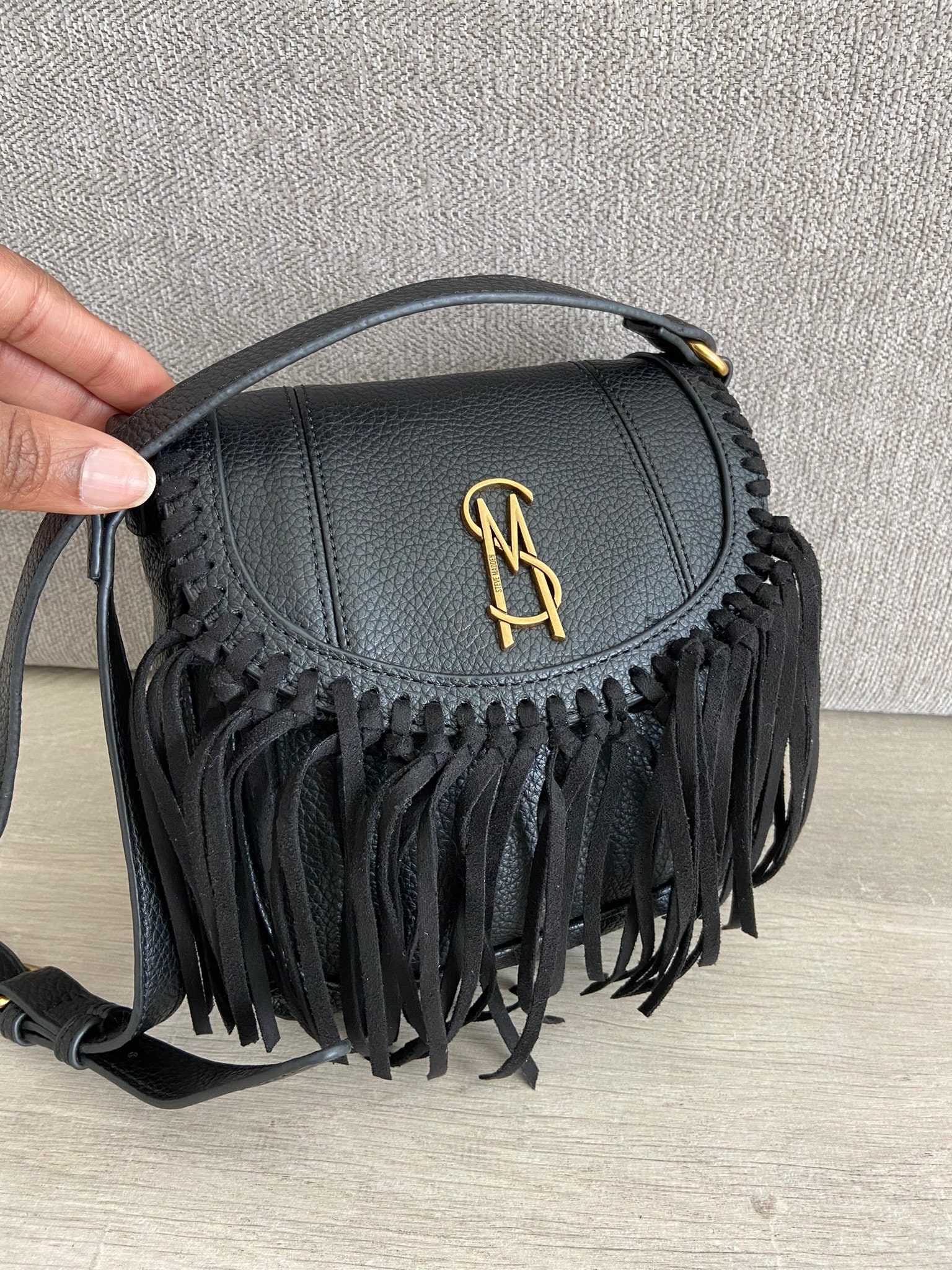 The Remi Retro Buckstitch & Fringe Leather Bag