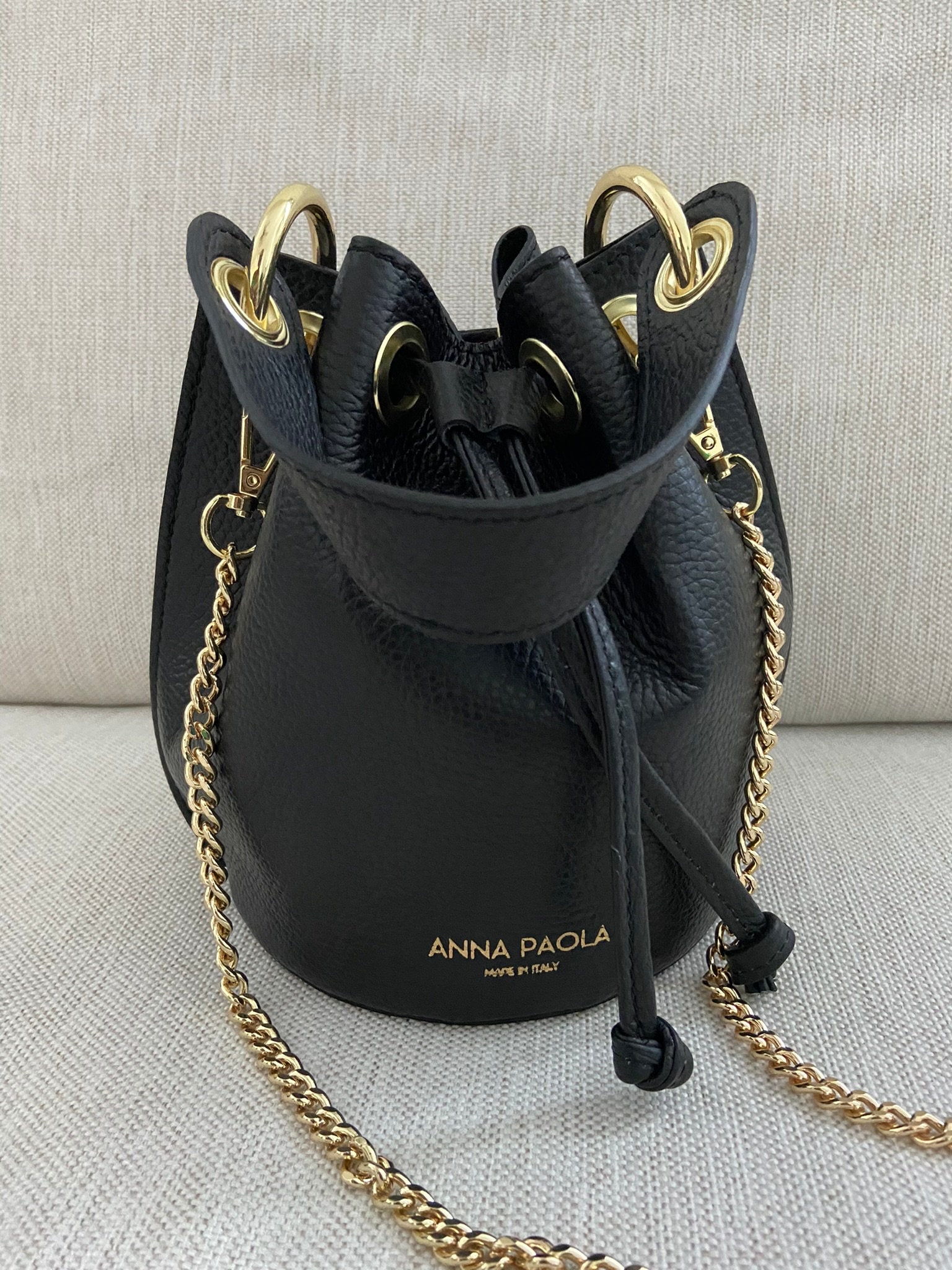 ?️Anna Paola genuine leather backpack,  Italy ANNA PAOLA ITALY Black Quilted GENUINE Leather Bag Tote  main image 3